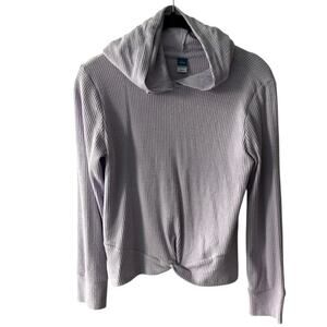 Old Navy Long Sleeve Hooded Ribbed Twist Hem Band Pullover Lilac Size L Girls